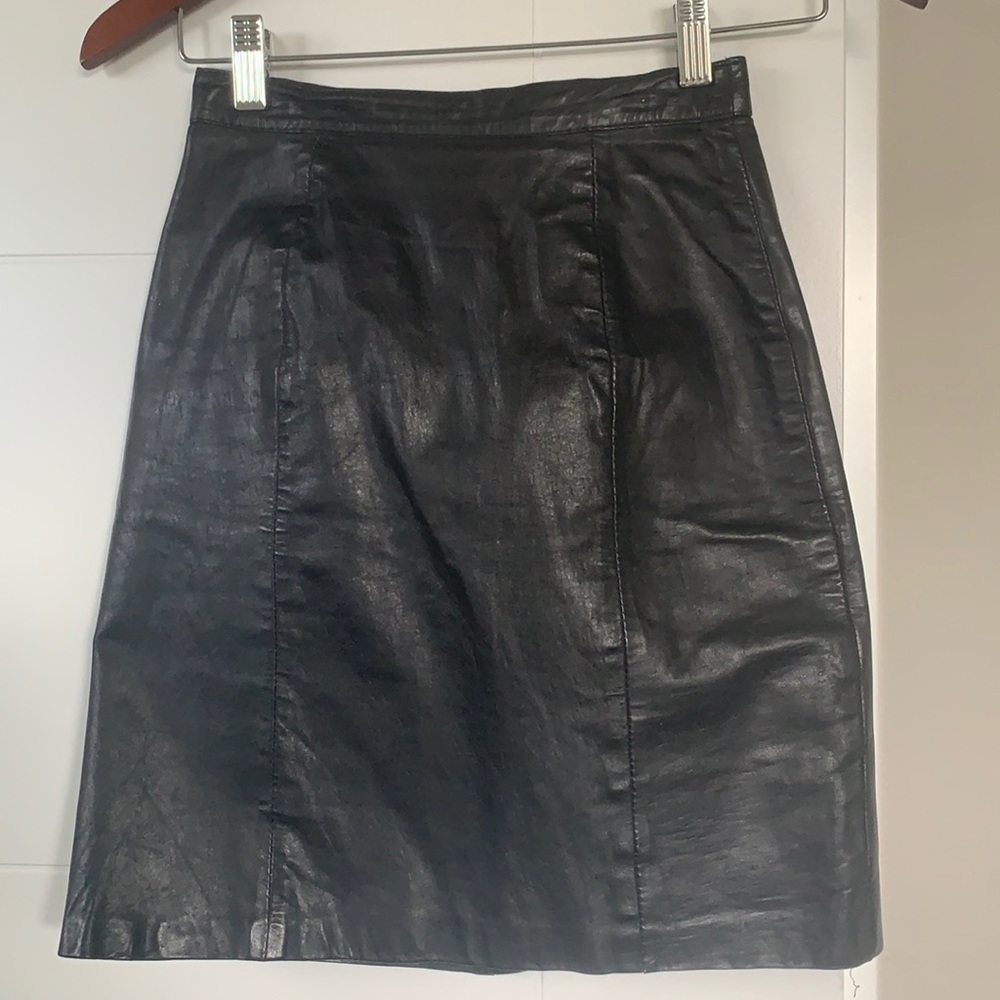 Vintage Leather Mini Skirt, size XS